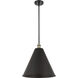 Ballston Cone LED 16 inch Black Antique Brass Pendant Ceiling Light