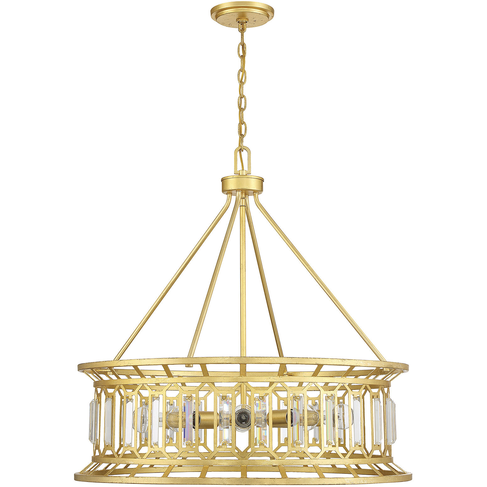 Daintree 8 Light 30 inch True Gold Pendant Ceiling Light
