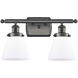 Ballston Small Cone LED 16 inch Oil Rubbed Bronze Bath Vanity Light Wall Light in Matte White Glass, Ballston