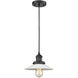 Franklin Restoration Halophane 1 Light 8.5 inch Matte Black Mini Pendant Ceiling Light in Incandescent, Matte White Halophane Glass, Franklin Restoration