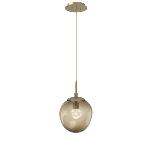 Aster LED LED 10 inch Gilded Brass Pendant Ceiling Light in 3000K LED, Zircon Inner - Bronze Outer
