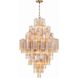 Addis 20 Light 31.5 inch Aged Brass Chandelier Ceiling Light in Tronchi Glass Amber