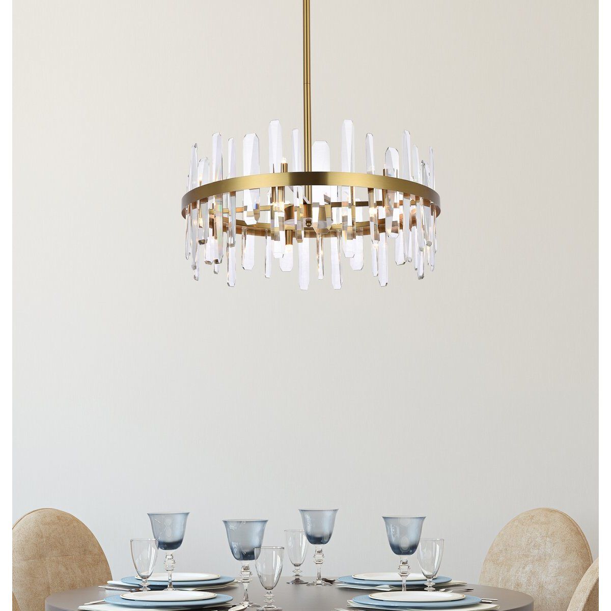 Serena 14 Light 25 inch Satin Gold Pendant Ceiling Light