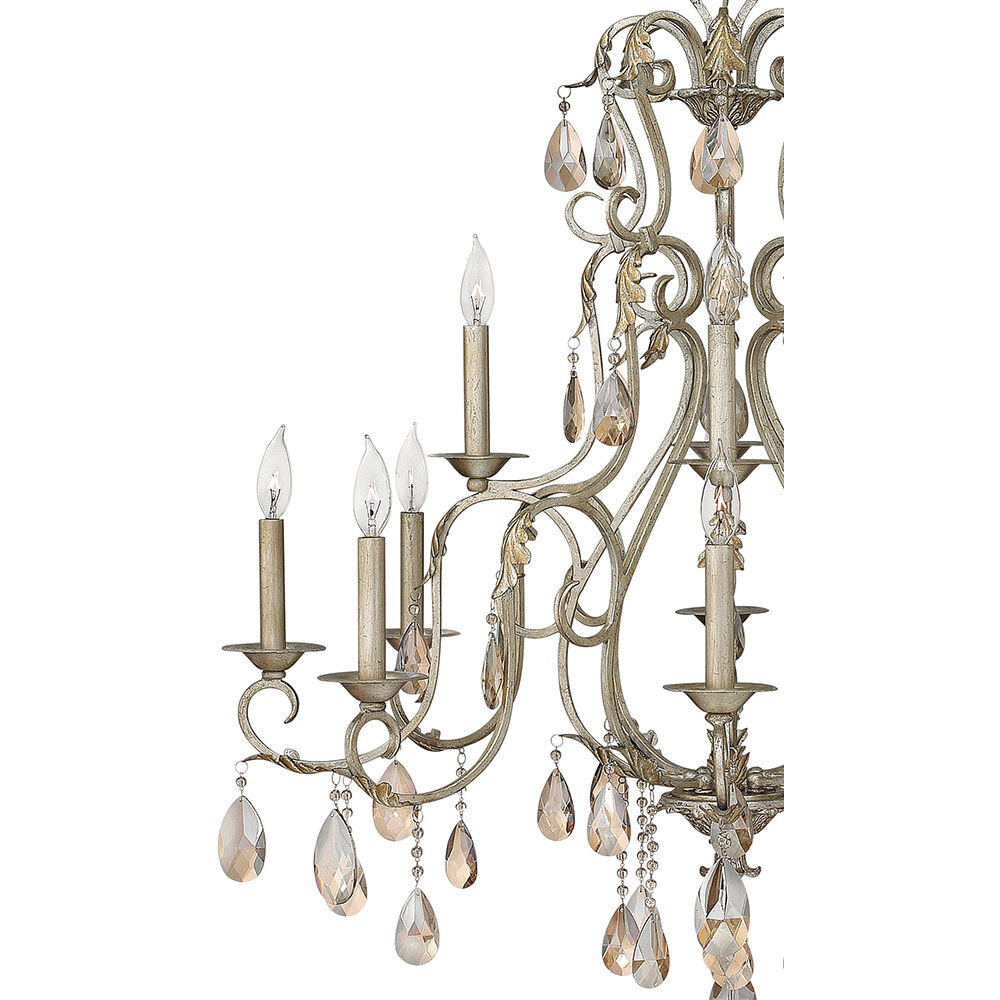 Carlton 12 Light 35 inch Silver Leaf Indoor Chandelier Ceiling Light