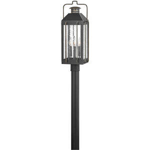 Heritage Fitzgerald LED 27 inch Textured Black with Burnished Bronze Outdoor Post Mount Lantern