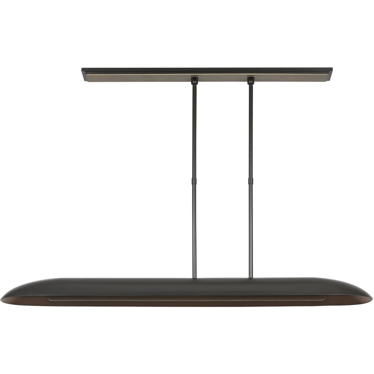 Anne-Marie Barton Remi Linear Pendant Ceiling Light in Matte Carbon and Warm Walnut