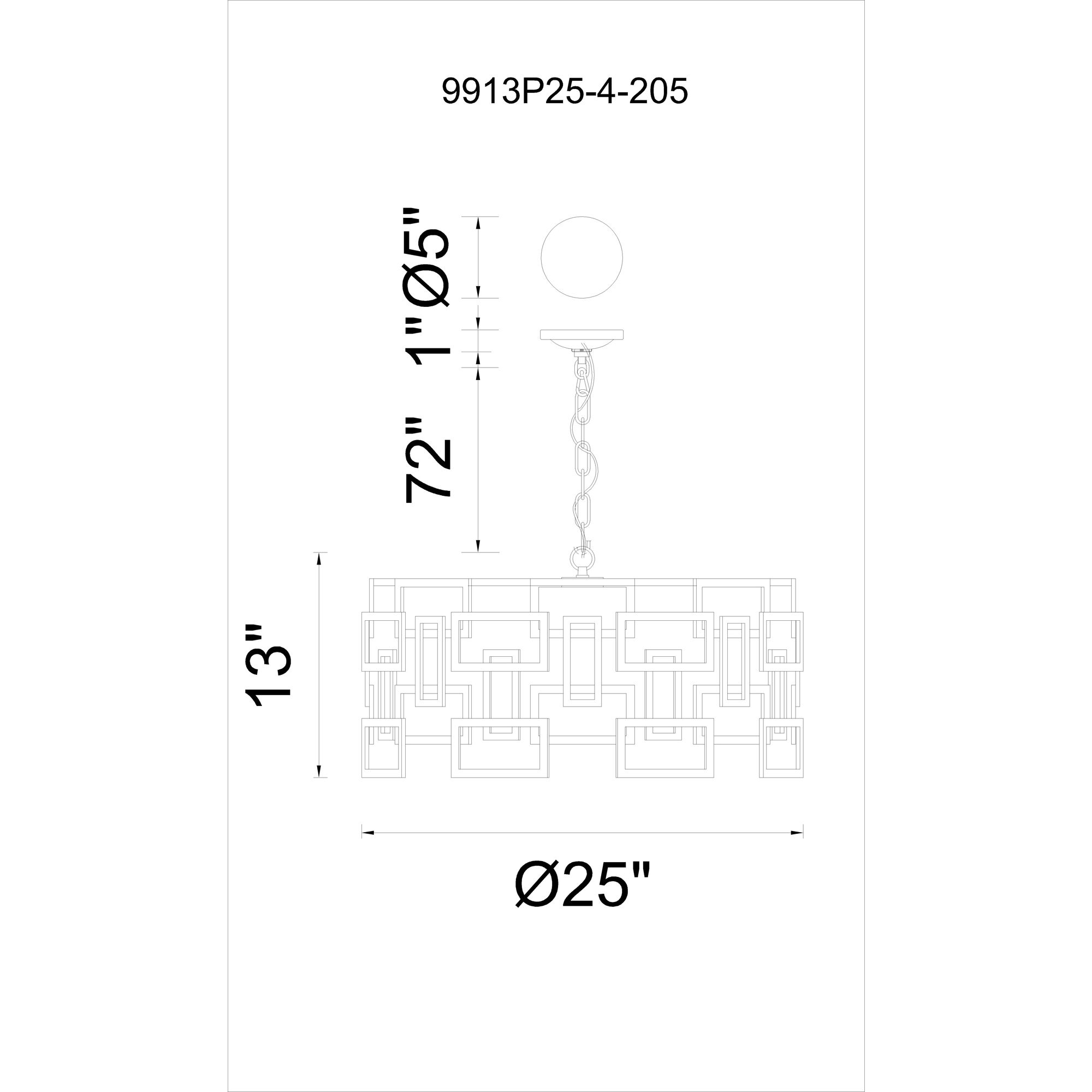 Litani 4 Light 25 inch Brown Down Chandelier Ceiling Light