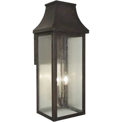 Providence 2 Light 24 inch Mission Brown Outdoor Wall Mount in Clear Seedy