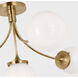 kate spade new york Prescott LED 28.25 inch Soft Brass Semi-Flush Mount Ceiling Light in White Glass, Large