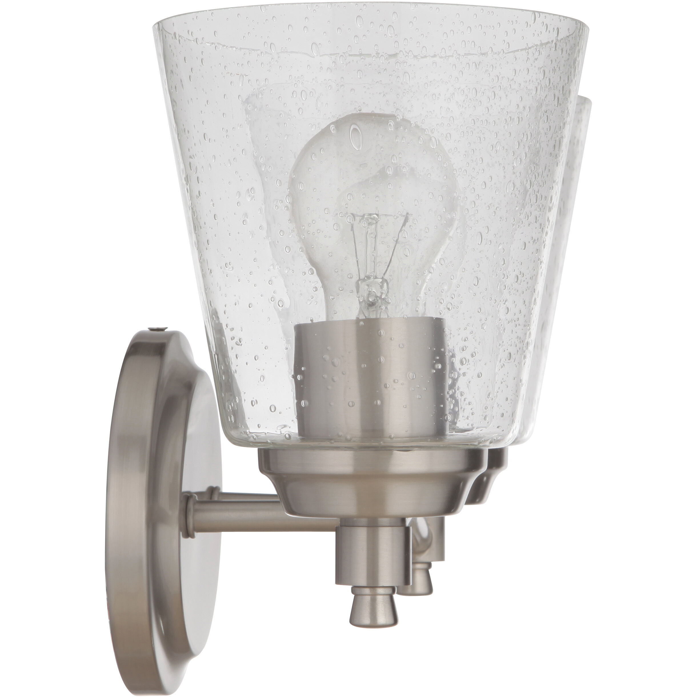 Neighborhood Tyler 2 Light 14 inch Brushed Polished Nickel Vanity Light Wall Light in Clear Seeded, Neighborhood Collection