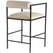 Barbana 33 inch Oxford White and Natural Iron Counter Stool