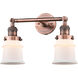 Franklin Restoration Small Canton LED 6 inch Antique Copper Bath Vanity Light Wall Light in Matte White Glass, Franklin Restoration