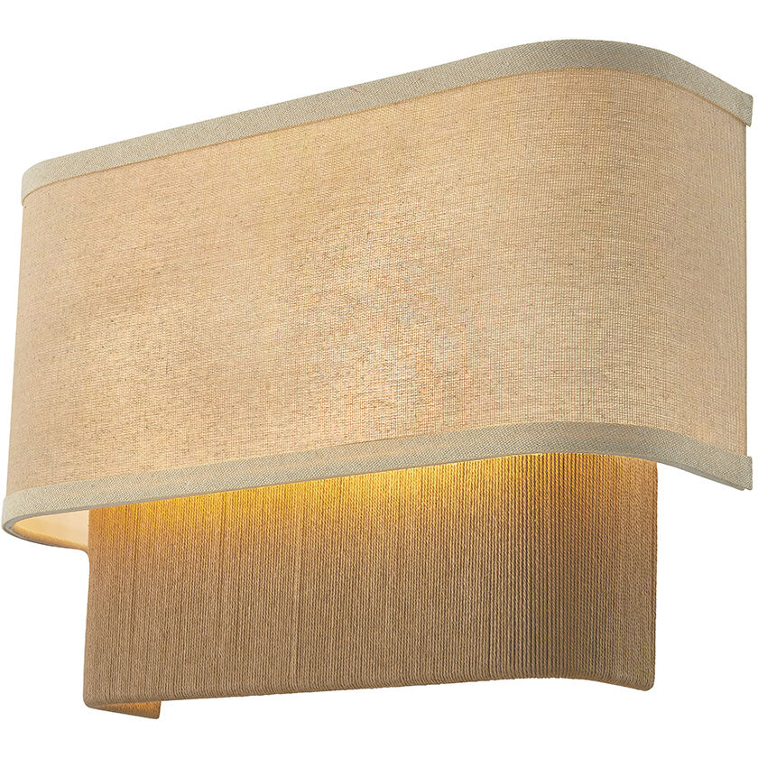 Textile Collection - Narberth Family 2 Light 14 inch Brushed Brass ADA Wall Sconce Wall Light, EVOLV