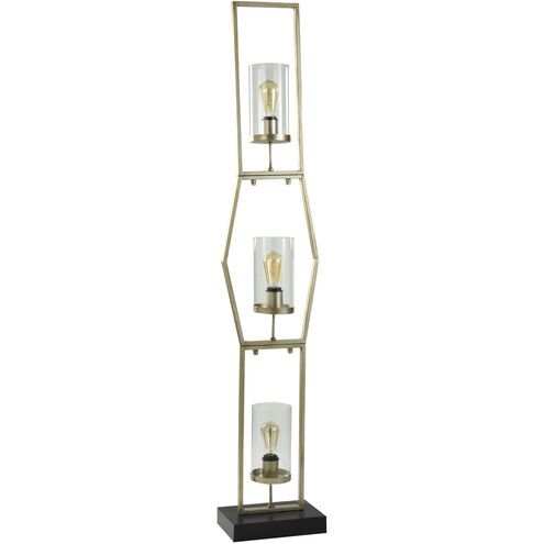 Laslo 65 inch 40.00 watt Two-Toned Steel/Clear Floor Lamp Portable Light