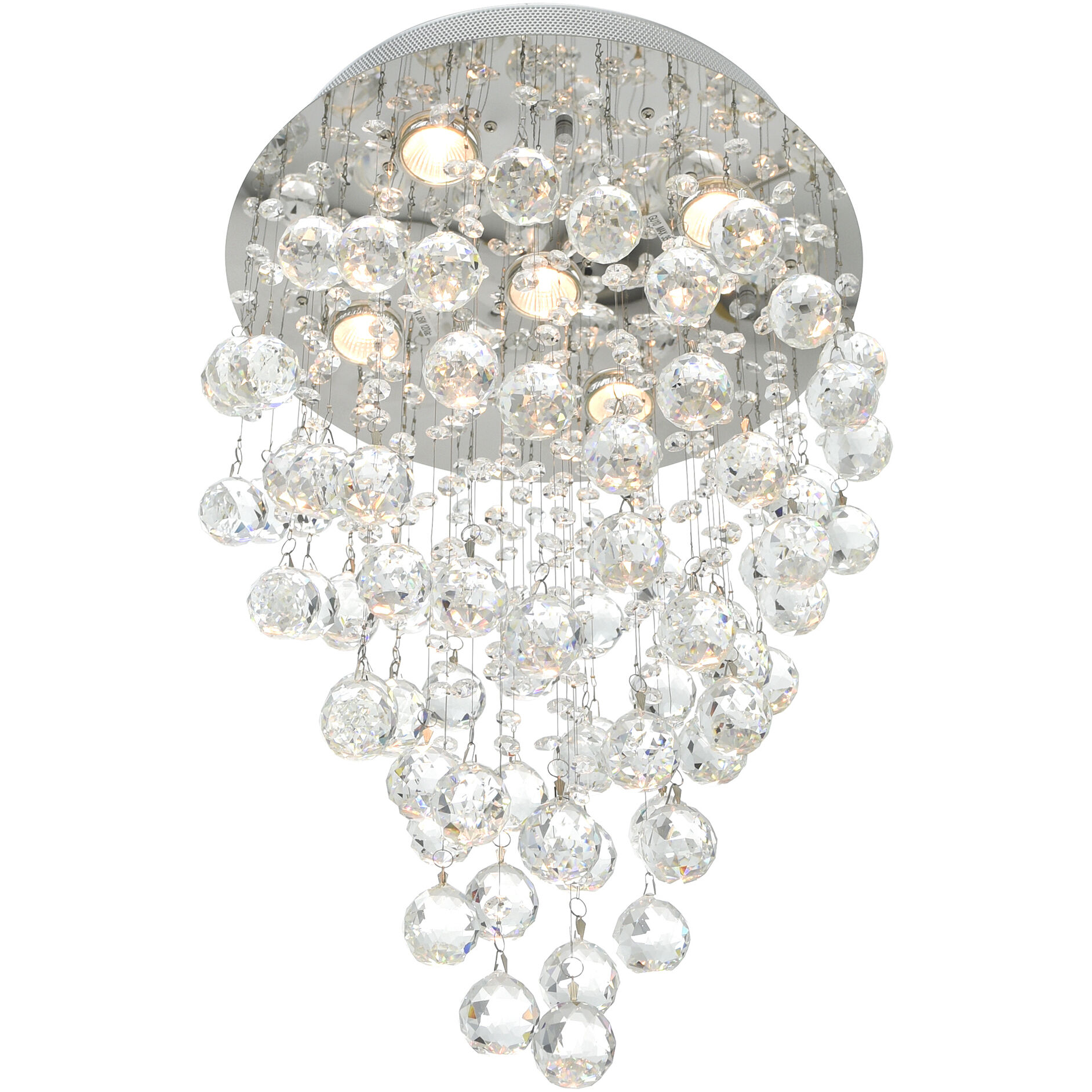 Rain Drop 5 Light 16 inch Chrome Flush Mount Ceiling Light