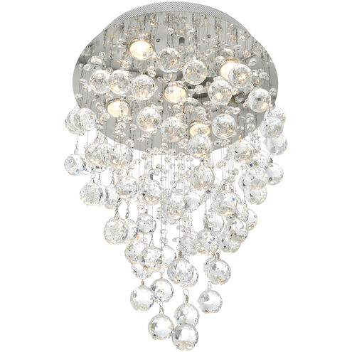 Rain Drop 5 Light 16 inch Chrome Flush Mount Ceiling Light