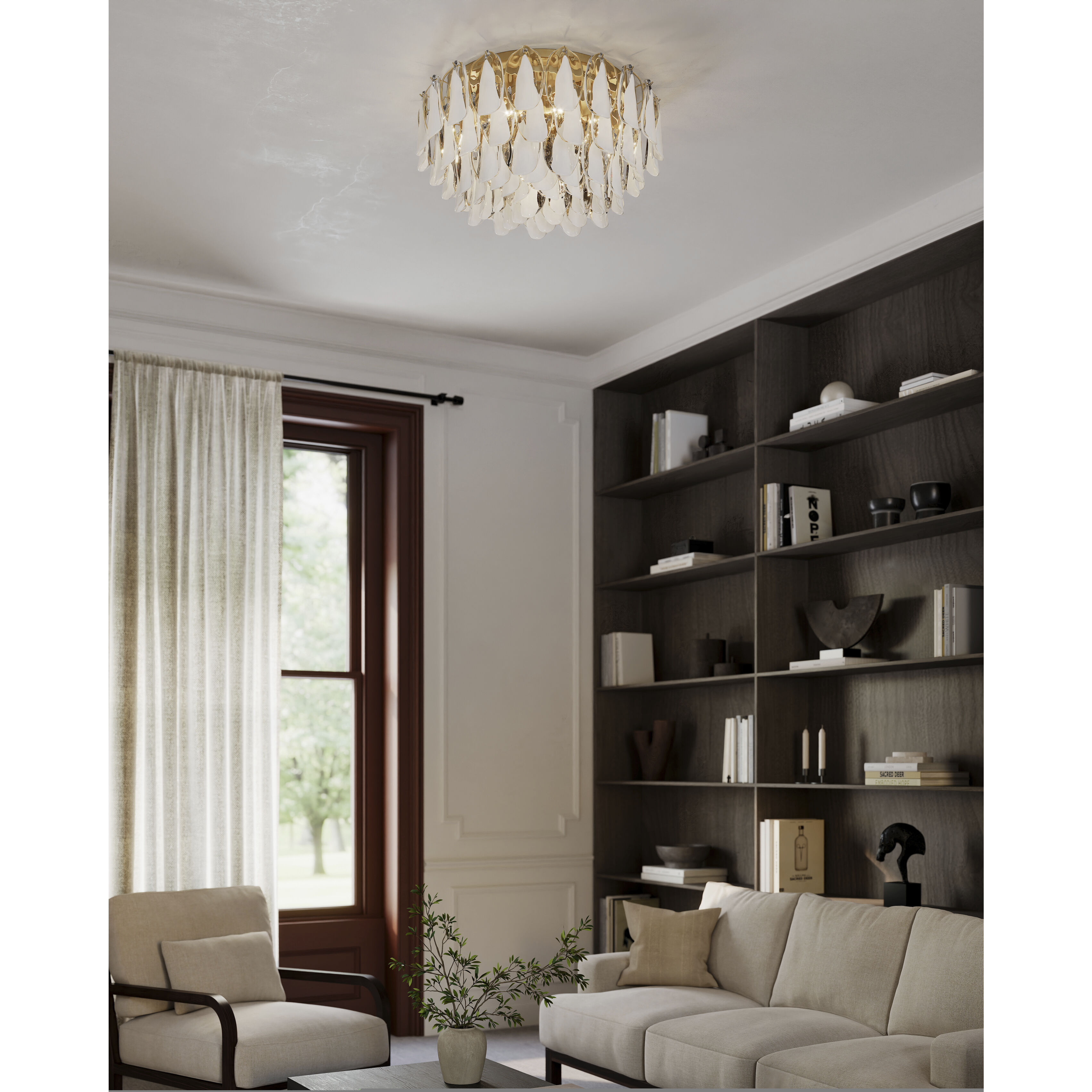 Verla Crest 11 Light 31.25 inch Legacy Brass Flush Mount Ceiling Light