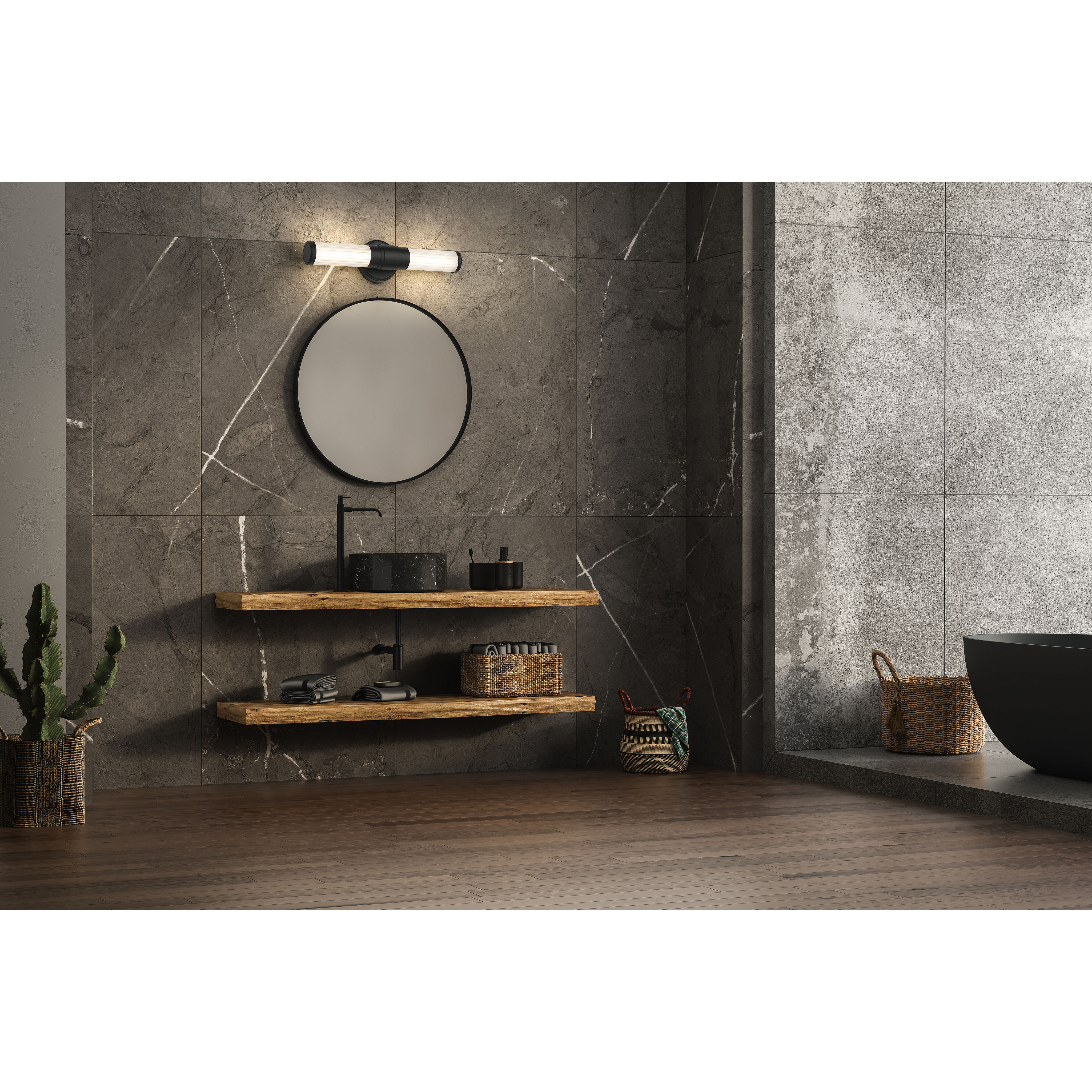 Warwick LED 18.5 inch Matte Black Bath Vanity Wall Light