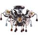 Cristallo Fiore 3 Light 19 inch Deep Rust Semi Flush Mount Ceiling Light