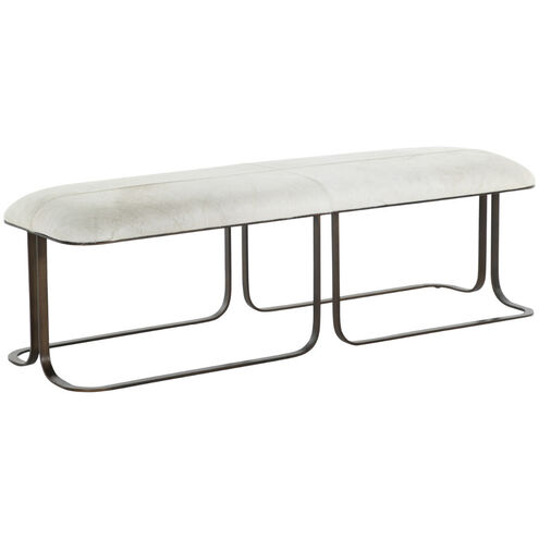 Orson Natural Ivory Hide / Antique Dark Bronze Bench