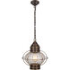Ellington 1 Light 9 inch Bronze Outdoor Pendant in Optic Glass, Brass Traditions by Innovations Lighting