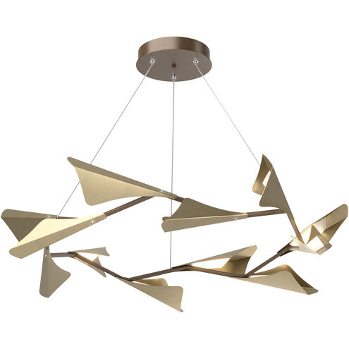 Plume LED 49.1 inch Bronze and Soft Gold Pendant Ceiling Light in Bronze/Soft Gold