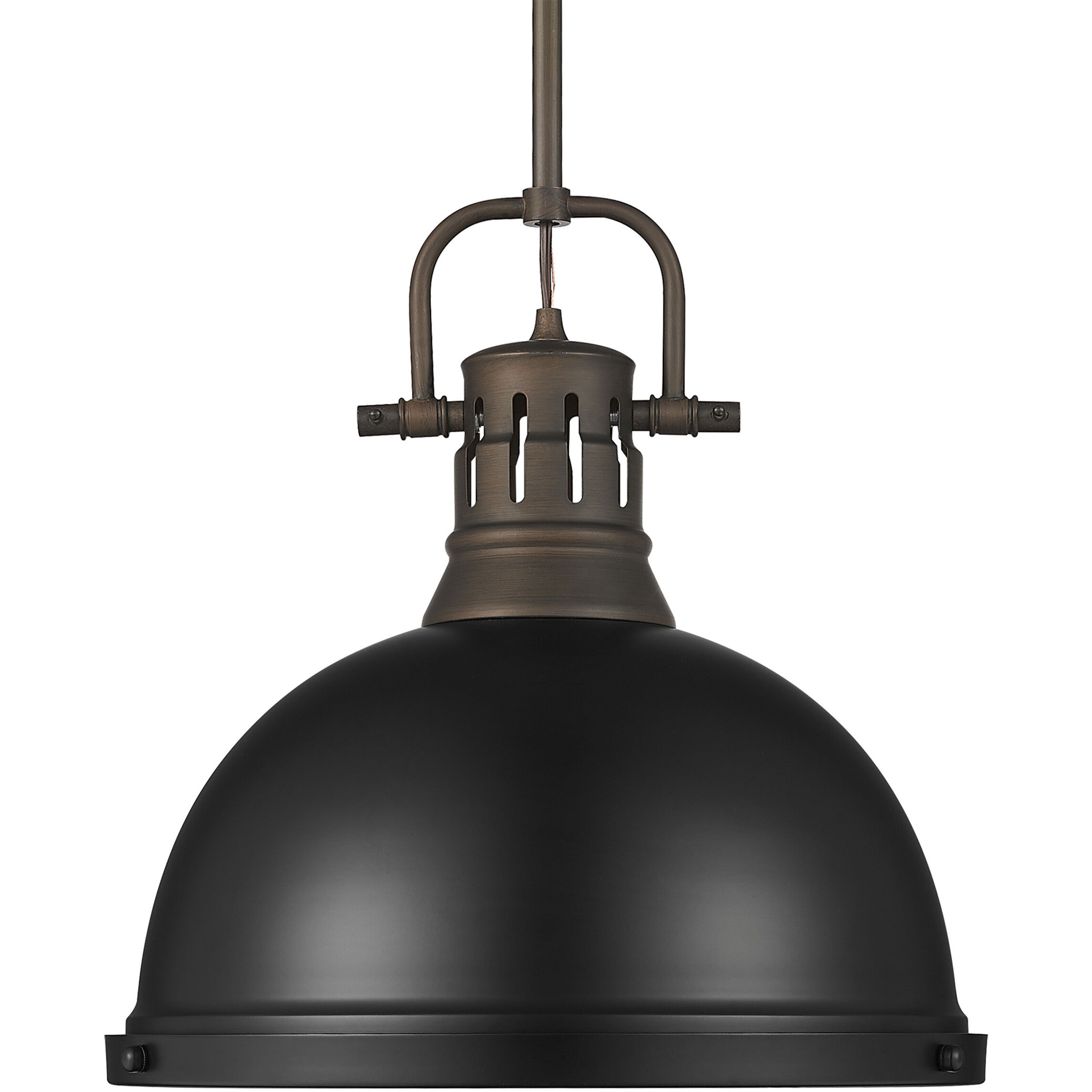 Yep Duncan 1 Light 14 inch Rubbed Bronze Pendant Ceiling Light in Matte Black