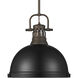 Yep Duncan 1 Light 14 inch Rubbed Bronze Pendant Ceiling Light in Matte Black
