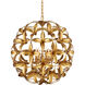 Helenium 6 Light 24 inch Contemporary Gold Leaf and Contemporary Gold Orb Chandelier Ceiling Light