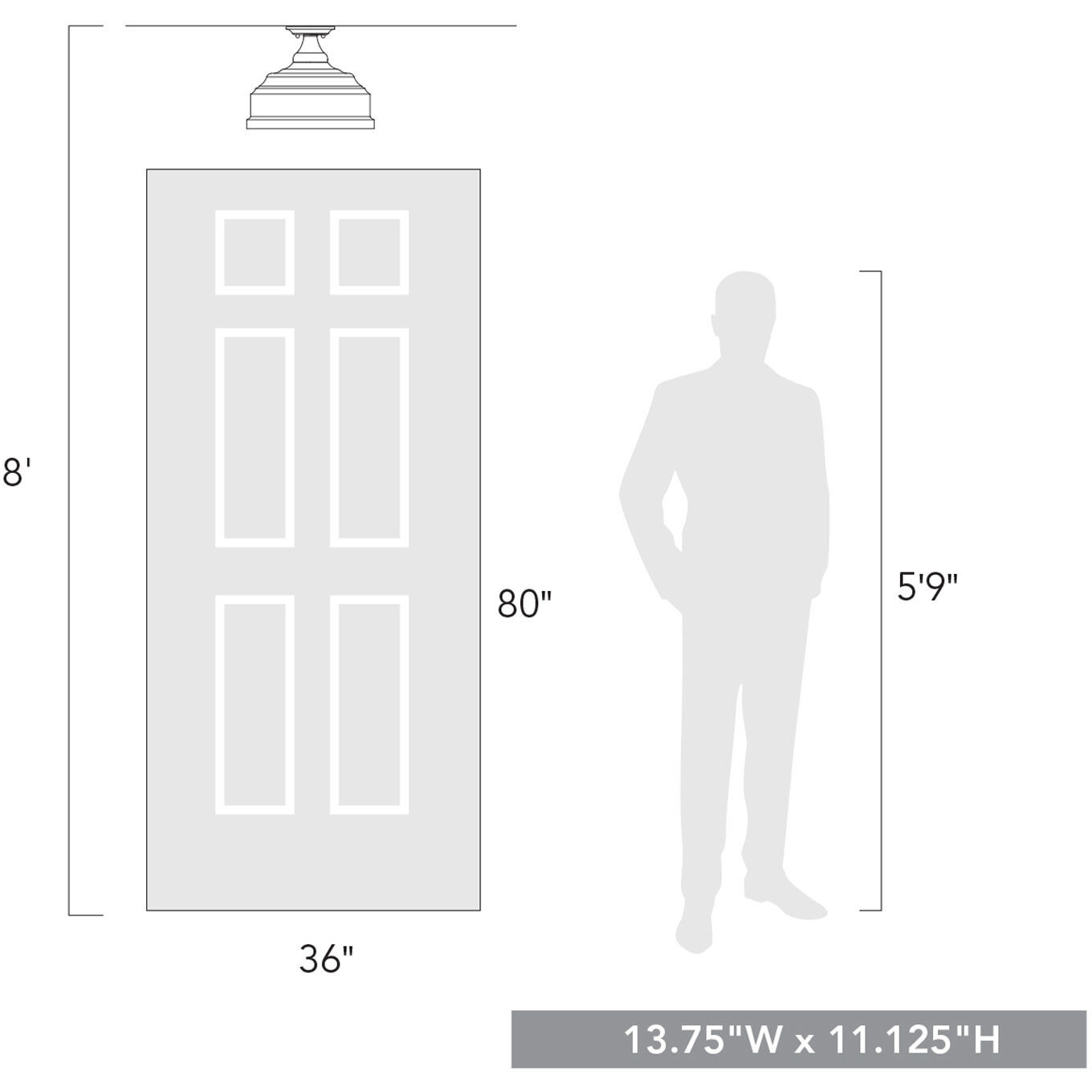 Keating 3 Light 13.75 inch Antique Black Iron Semi-Flush Mount Ceiling Light