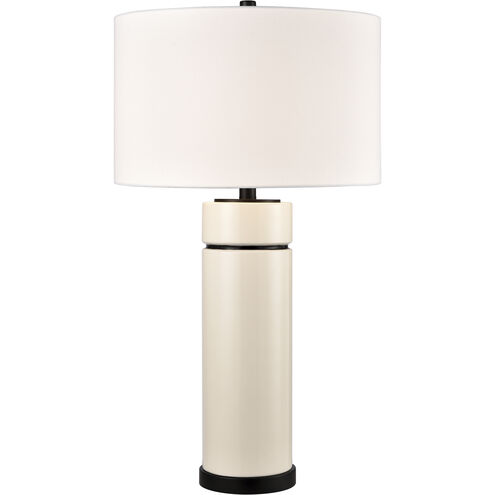 Emerson 30 inch 150 watt White Glazed with Matte Black Table Lamp Portable Light