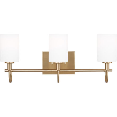 Oak Moore 3 Light 23.88 inch Satin Brass Bath Vanity Wall Light