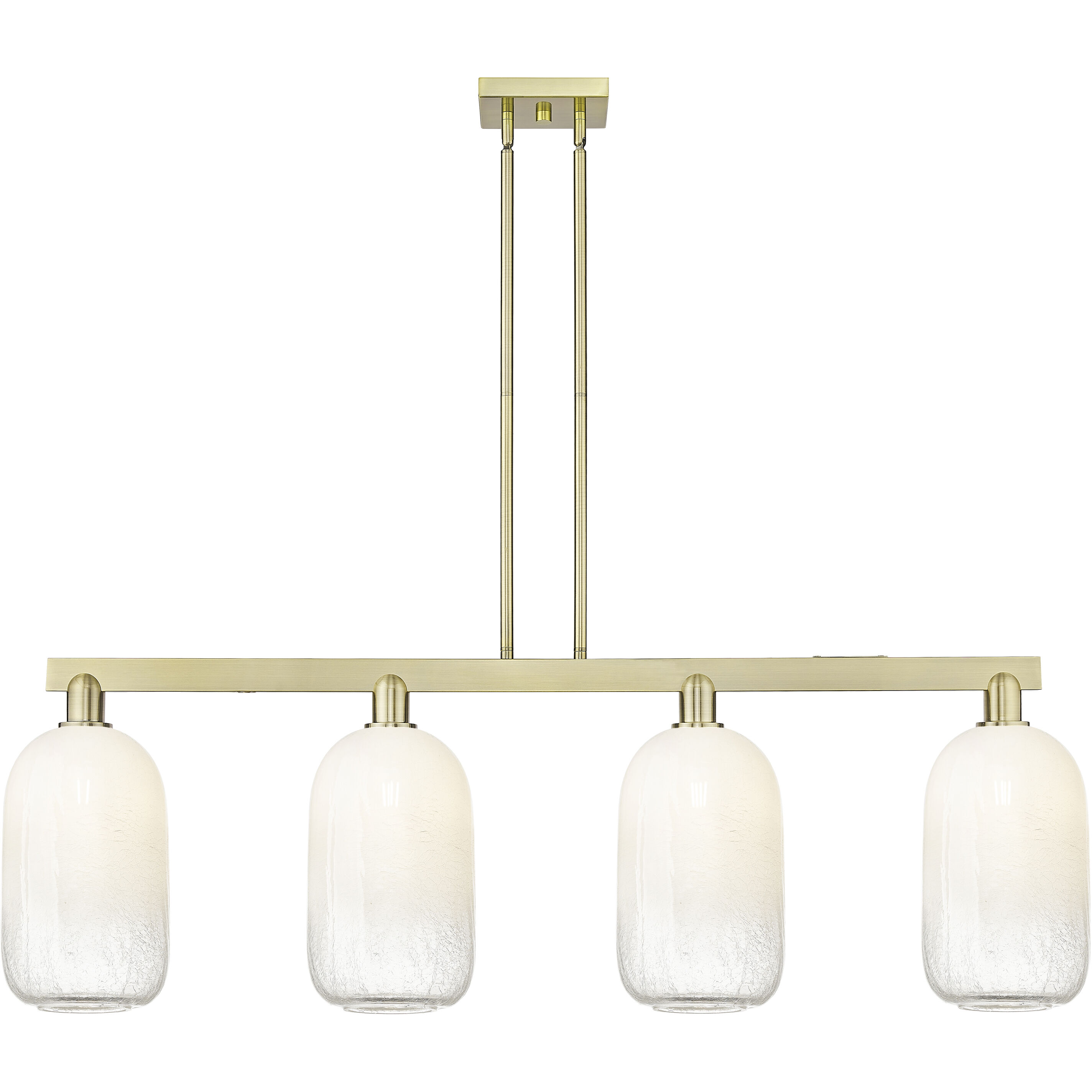 Brookhaven Cloche Island Light Ceiling Light in Antique Brass, Opal Glass