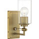 Binsly 1 Light 4.5 inch Aged Brass Bath Vanity Wall Light