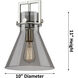 Downtown Urban Newton Cone 1 Light 10 inch Matte Black Mini Pendant Ceiling Light in Clear