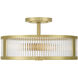 Ardezia 3 Light 15.75 inch Vintage Brass Semi-Flush Mount Ceiling Light