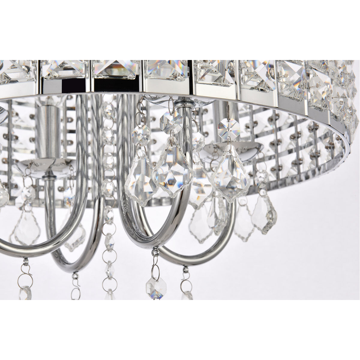 Elise 4 Light 14 inch Chrome Flush Mount Ceiling Light