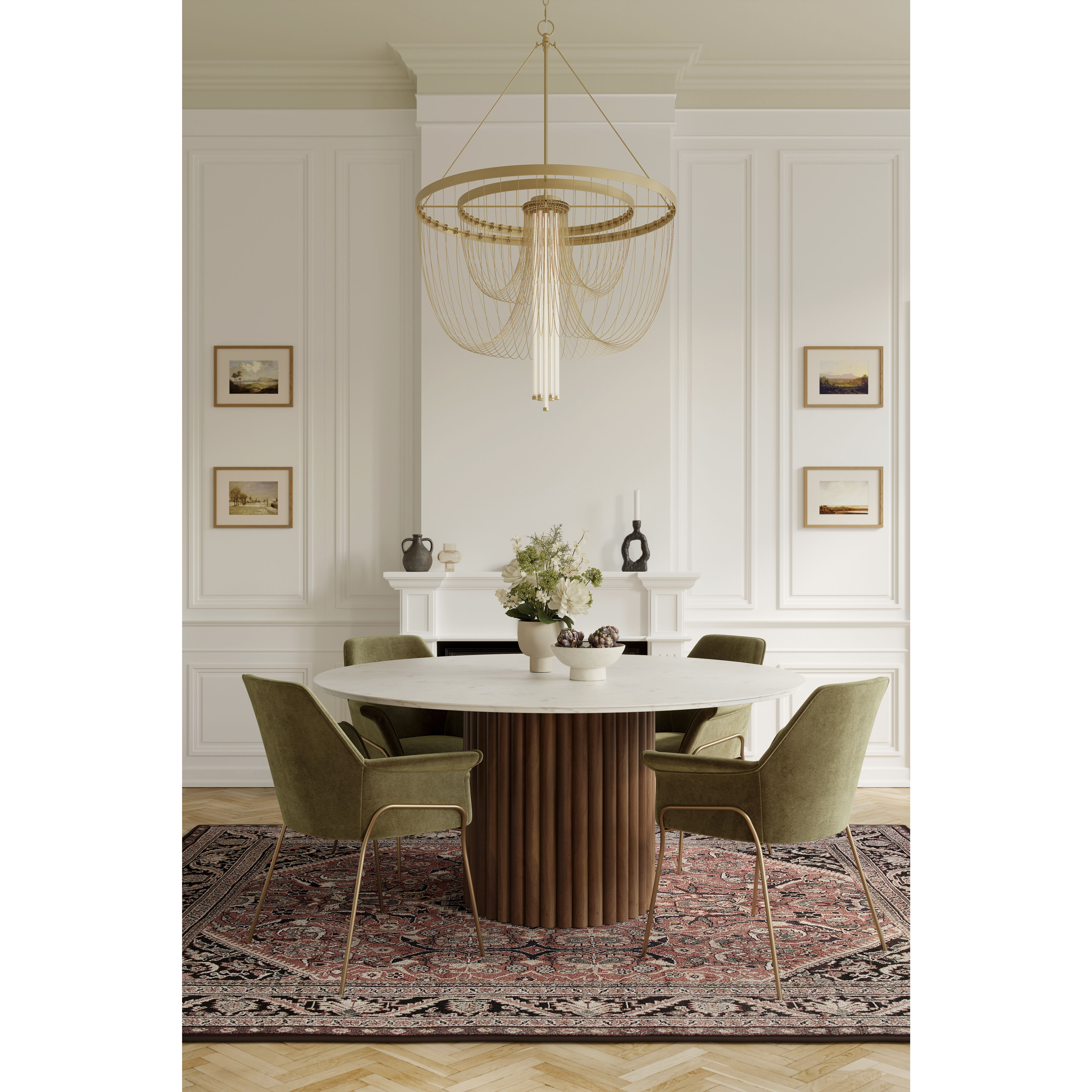 Jezelle LED 34.25 inch Legacy Brass Pendant Ceiling Light