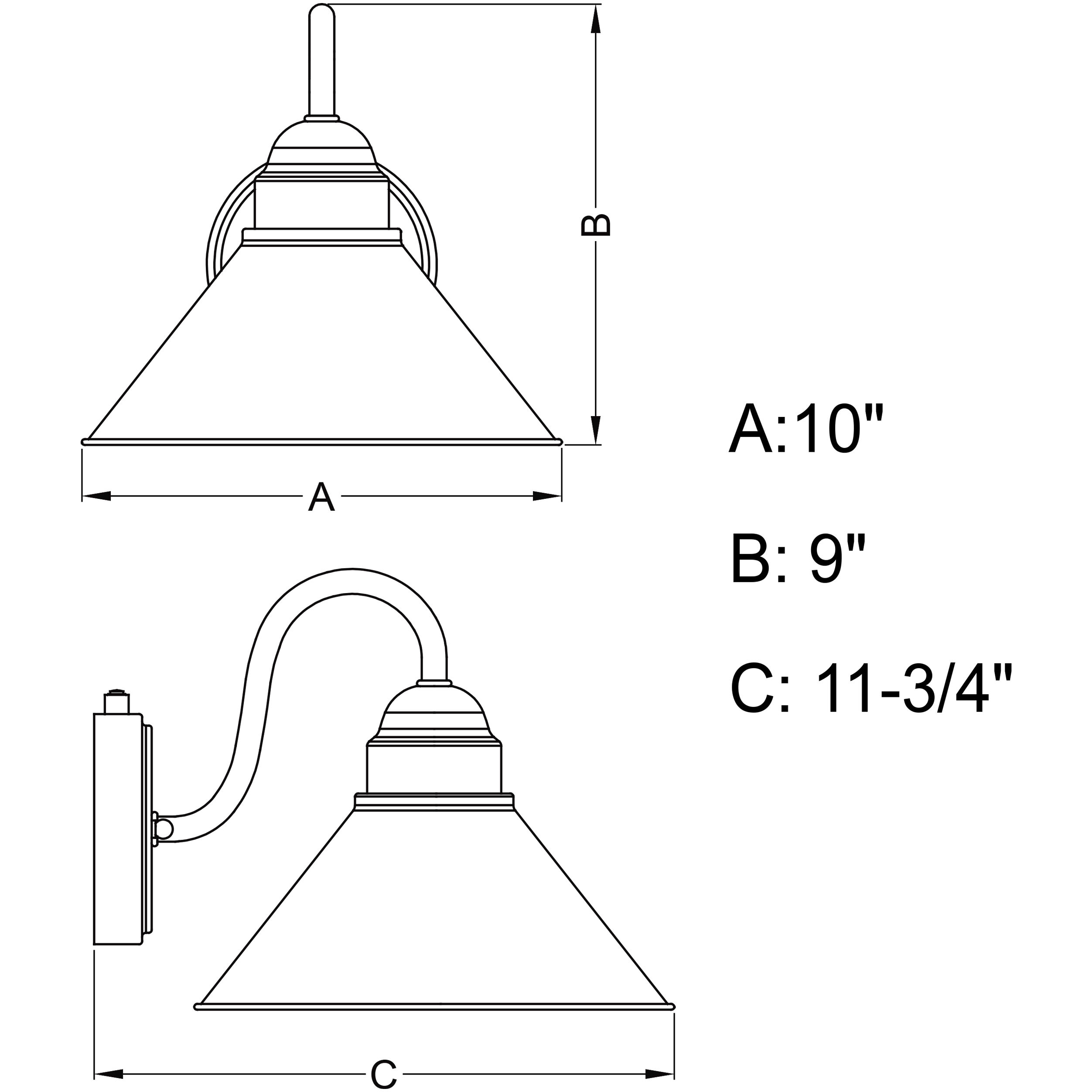 Outland LED 9 inch Aged Iron and Light Gold Outdoor Wall