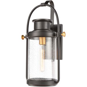 Wexford 1 Light 19 inch Matte Black with Brushed Brass Outdoor Wall Sconce