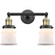 Franklin Restoration Small Canton LED 6 inch Black Antique Brass Bath Vanity Light Wall Light in Matte White Glass, Franklin Restoration