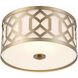 Jennings 3 Light 16.25 inch Aged Brass Flush Ceiling Light