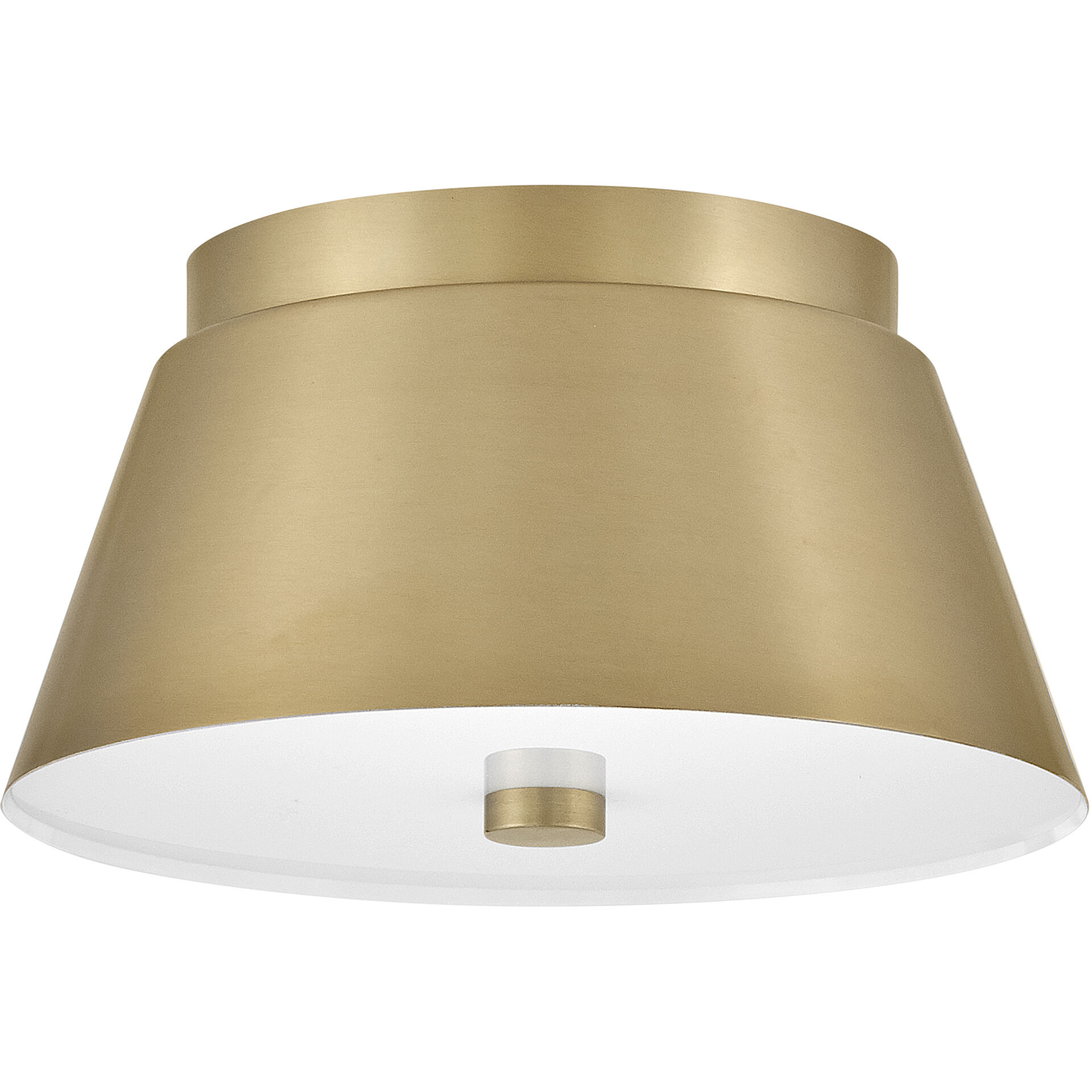 Tess 2 Light 10.5 inch Lacquered Brass Flush Mount Ceiling Light