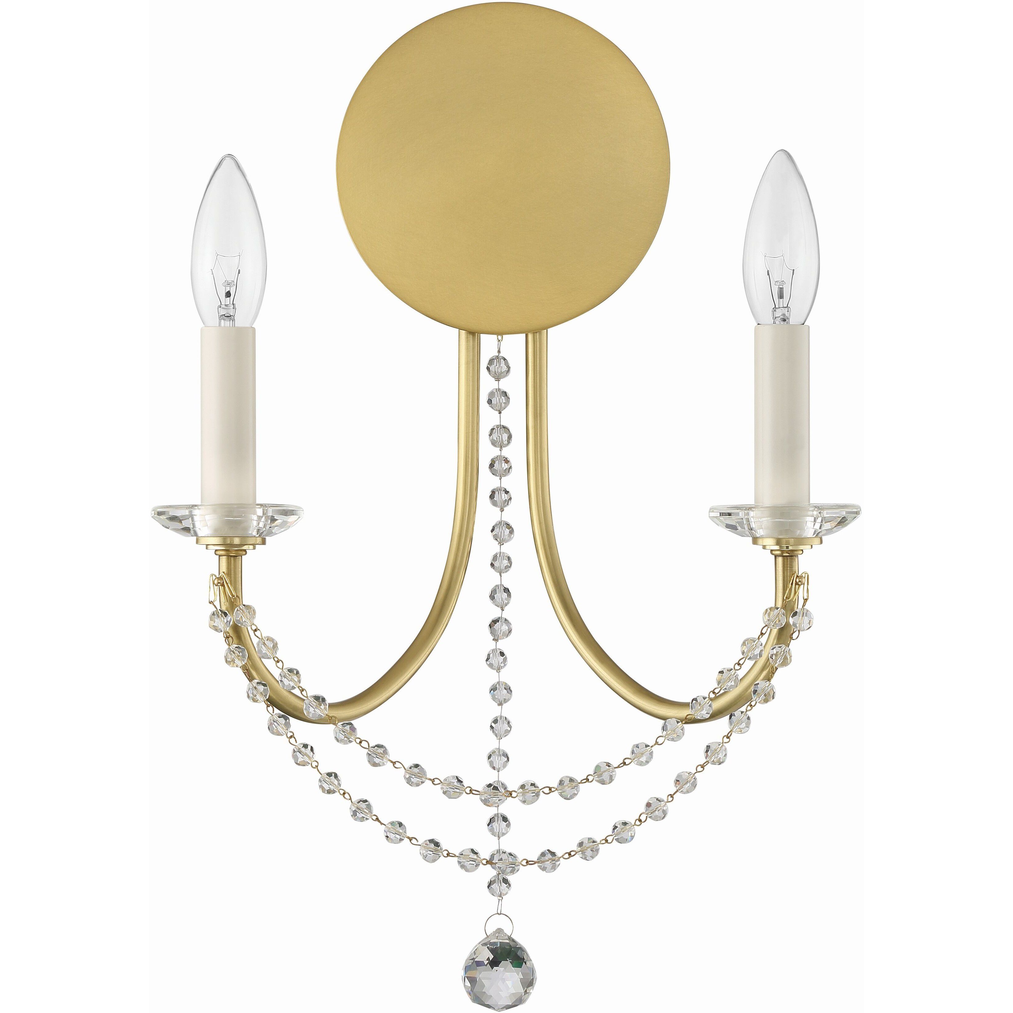 Delilah Bath Wall Light in Aged Brass