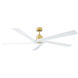 Aspen 70 inch Burnished Brass with Matte White Blades Ceiling Fan