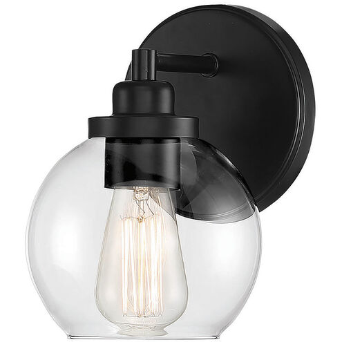 Carson 1 Light 5.5 inch Black Bathroom Vanity Light Wall Light, Essentials