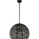 Chantily 3 Light 20 inch Black with Brushed Nickel Accents Pendant Ceiling Light