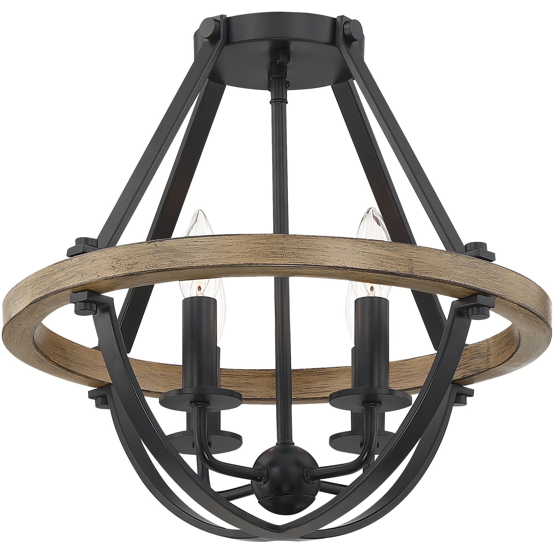 Bartlett 4 Light 16 inch Earth Black Semi-Flush Mount Ceiling Light
