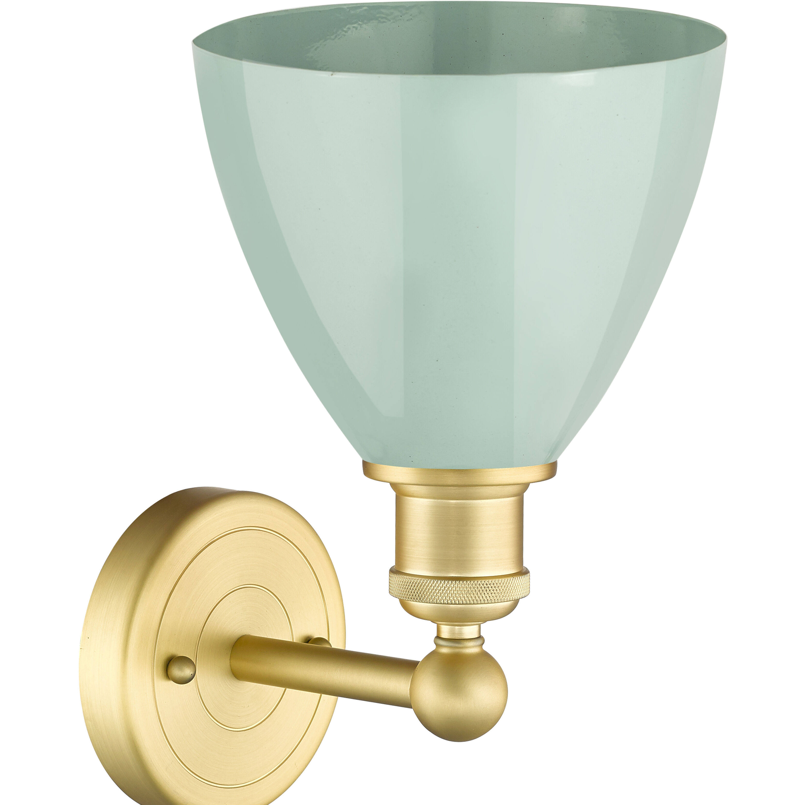 Plymouth Dome Sconce Wall Light in Satin Gold, Seafoam