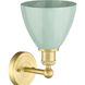 Plymouth Dome Sconce Wall Light in Satin Gold, Seafoam